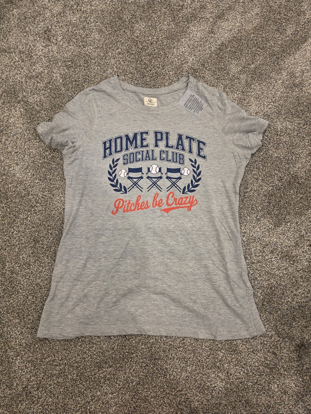 Home Plate Social Club Gray Graphic Tee - Pitches Be Crazy